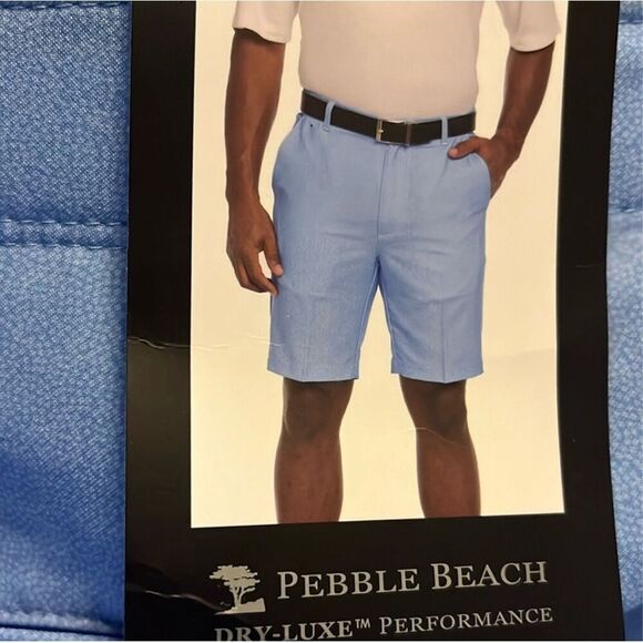 PEBBLE BEACH Shorts Mens 30 Light Blue Dry-Luxe Performance Stretch Pockets NWT - Picture 2 of 9